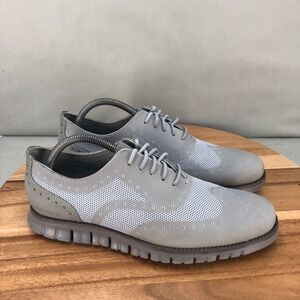Cole Haan Zerogrand Wingtip Oxford Dress Shoes Gray Leather Lightweight 8.5 M